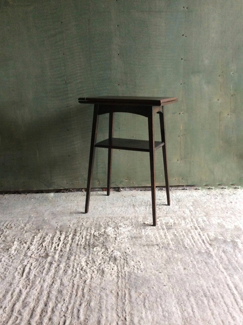 Antique Art Deco 1930s Lamp Table Plant Stand Folding Game Side Small Card