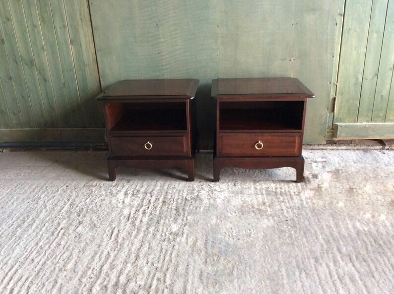 Midcentury 1970s Stag Minstrel Pair Of Bedsides By John And Sylvia Reid Midcentury Bedside Drawers Stag Bedroom Furniture