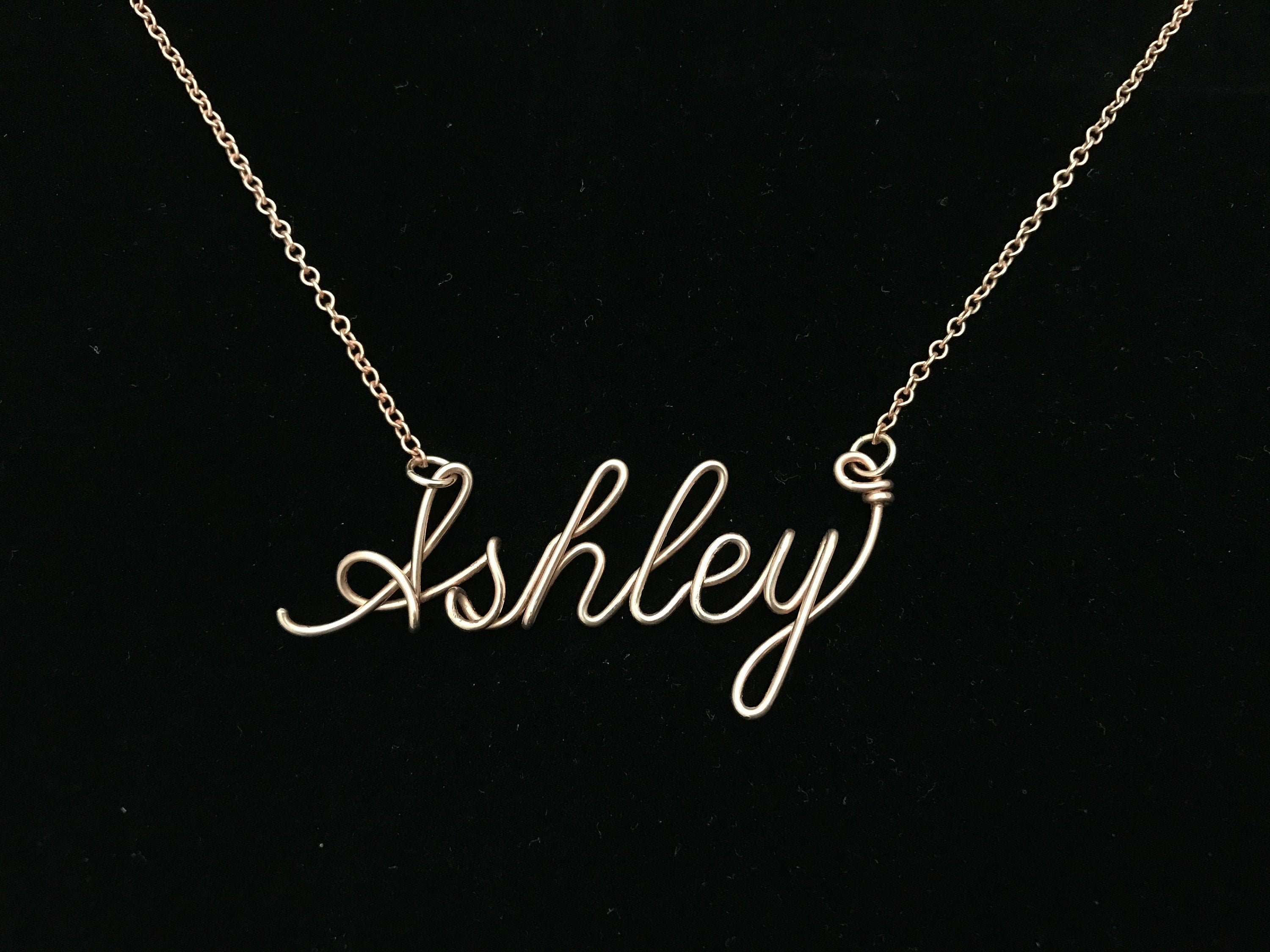 Name Necklace Wire Name Necklace Gold 