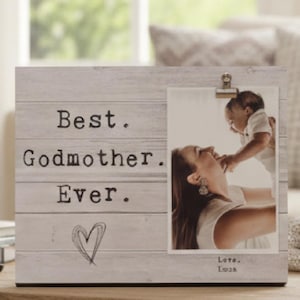 Personalized Godmother Picture Frame: Baptism Gift, Custom Wood Frame Mother's Day Present