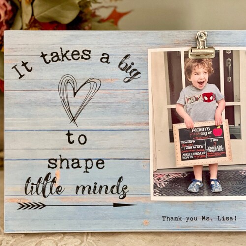 Personalized Teacher Picture Frame Engraved Thank You Photo Etsy