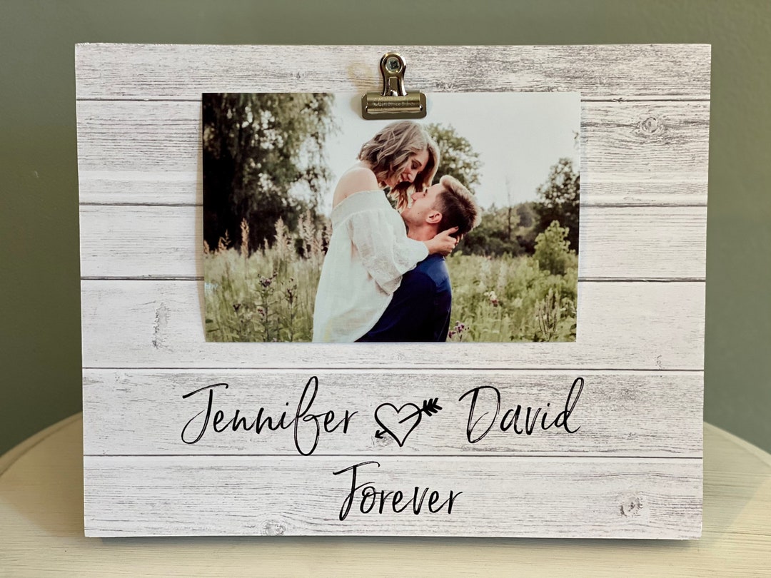 Personalized Photo Frame: Custom Names, Engagement Gift - Etsy