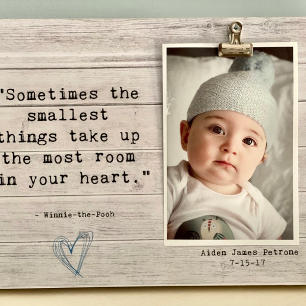 Baby Frame | Sometimes the Smallest Things Frame| New Parents Gift Idea | Personalized Baby | Baby Shower Gift |Pooh Quote Frame