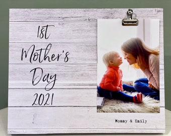 Personalized 1st Mother's Day 2026 Picture Frame | Photo Gift for New Mom
