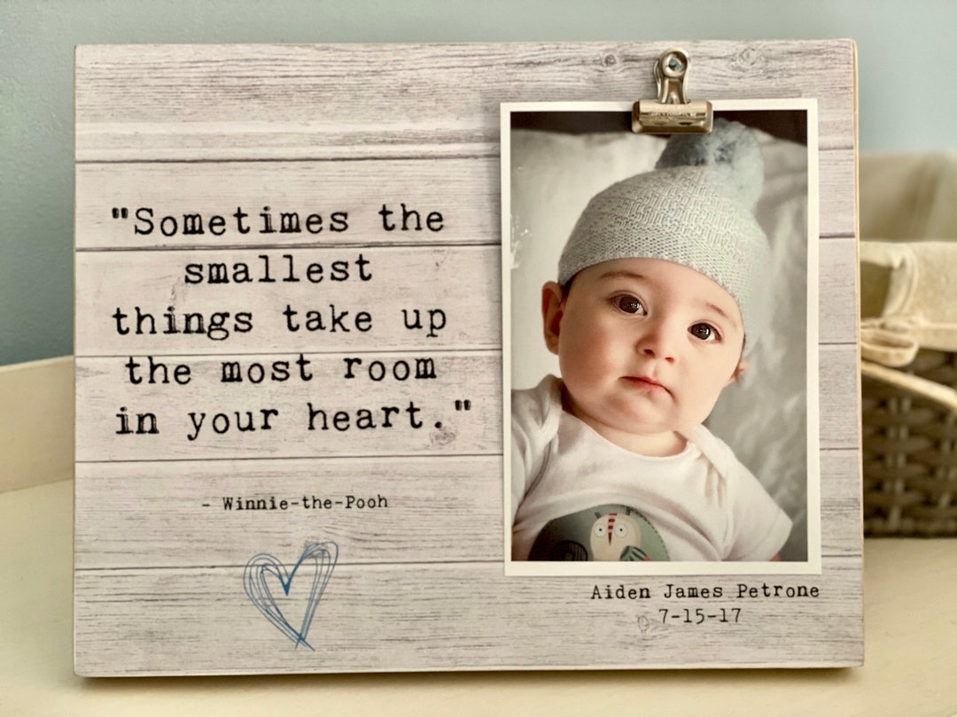 Personalized Baby Photo Frame | Winnie the Pooh Quote, Wood Picture ...