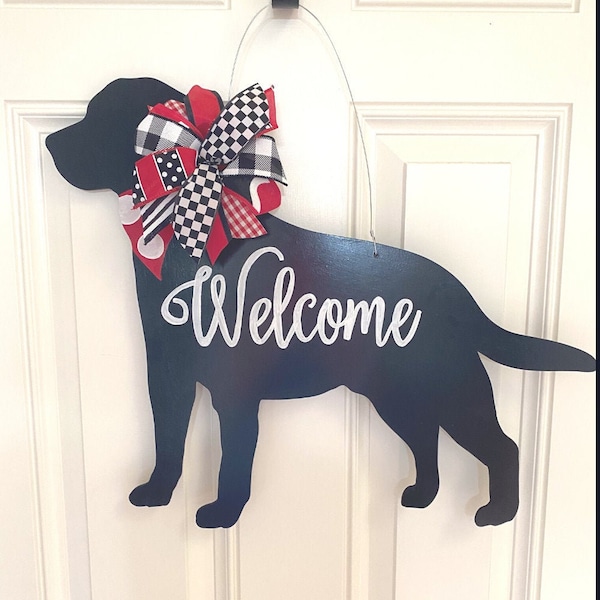 LABRADOR RETRIEVER Door Hanger, Dog Door Hanger, Lab Door Hanger, Labrador Wood Sign, Pet Door Hanger, Labrador Wood Cutout