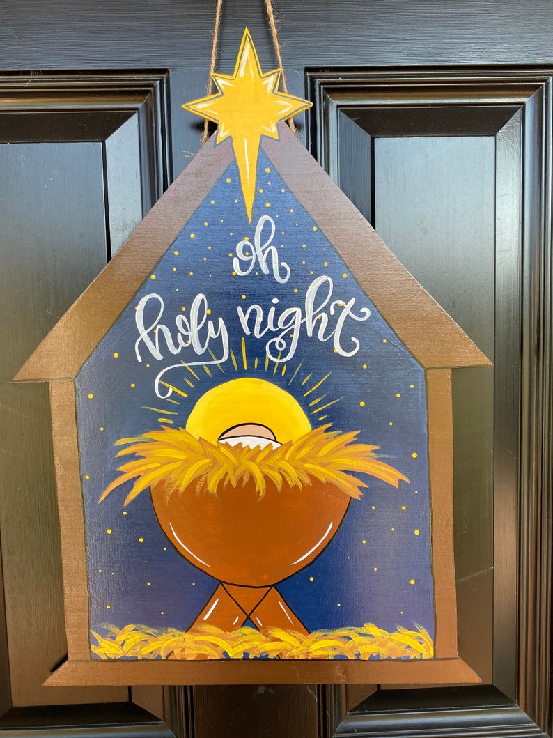 NATIVITY SCENE Manger Scene Baby Jesus Door Hanger Etsy