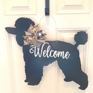 POODLE Door Hanger, Dog Door Hanger, Poodle Decorations. Dog Decorations, Poodle Wood Sign, Pet Door Hanger, Poodle Sign, Poodle Mom