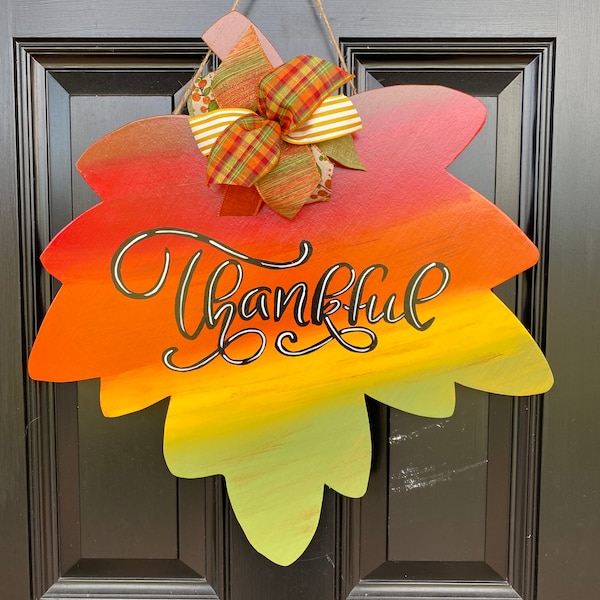 Fall Leaf Door Hanger Etsy