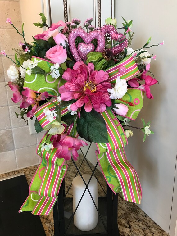 Valentine Swag For Lantern Valentine Lantern Swag Pink Etsy