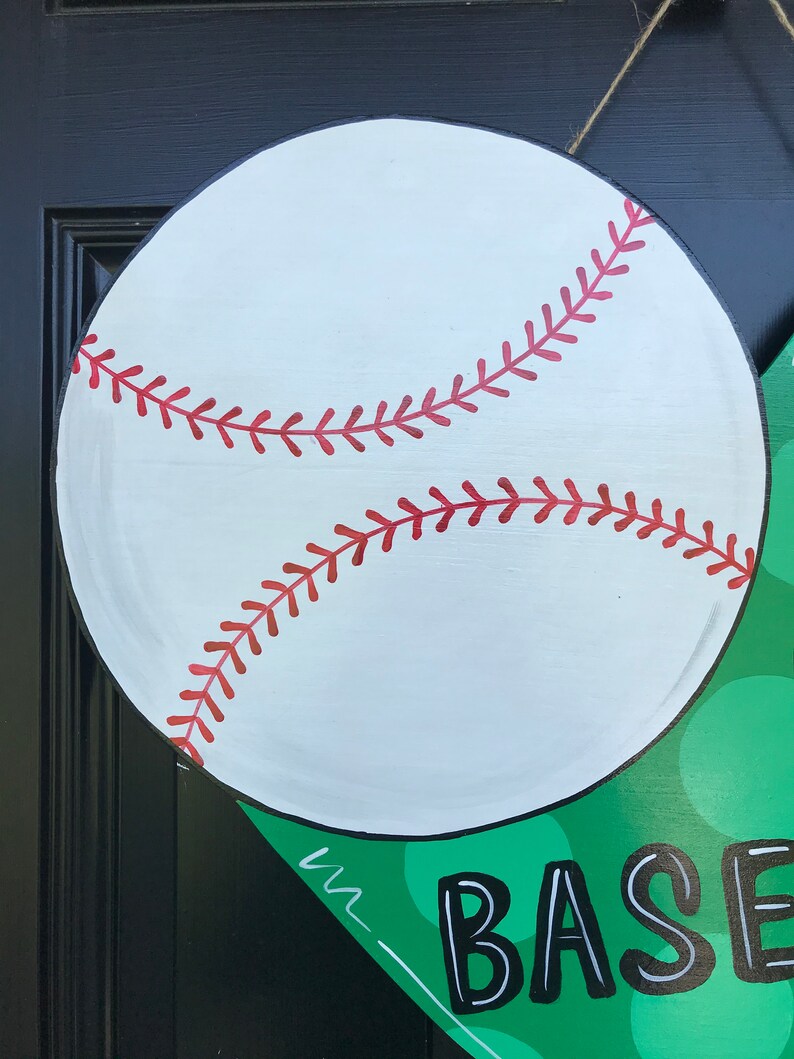 BASEBALL DOOR HANGER Baseball Decor Softball Door Hanger Etsy
