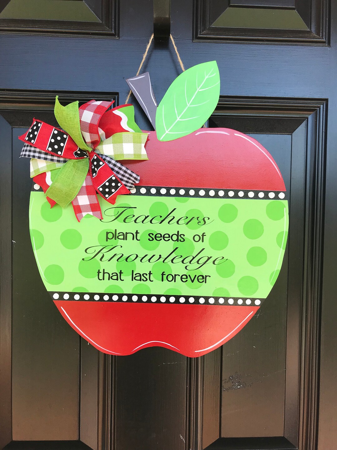 TEACHER GIFT Door Hanger Apple Door Hanger Inspriational Etsy