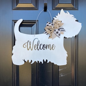 West Highland Terrier Door Hanger, Westie Door Hanger, Westie Wood Cut Out, Pet Door Hanger, Dog Decor, Wooden Dog Sign, Westie Dog Sign
