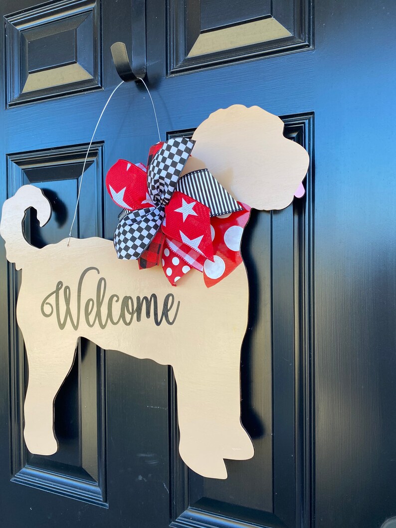 LABRADOODLE GOLDENDOODLE Door Hanger Dog Door Hanger Doodle Etsy