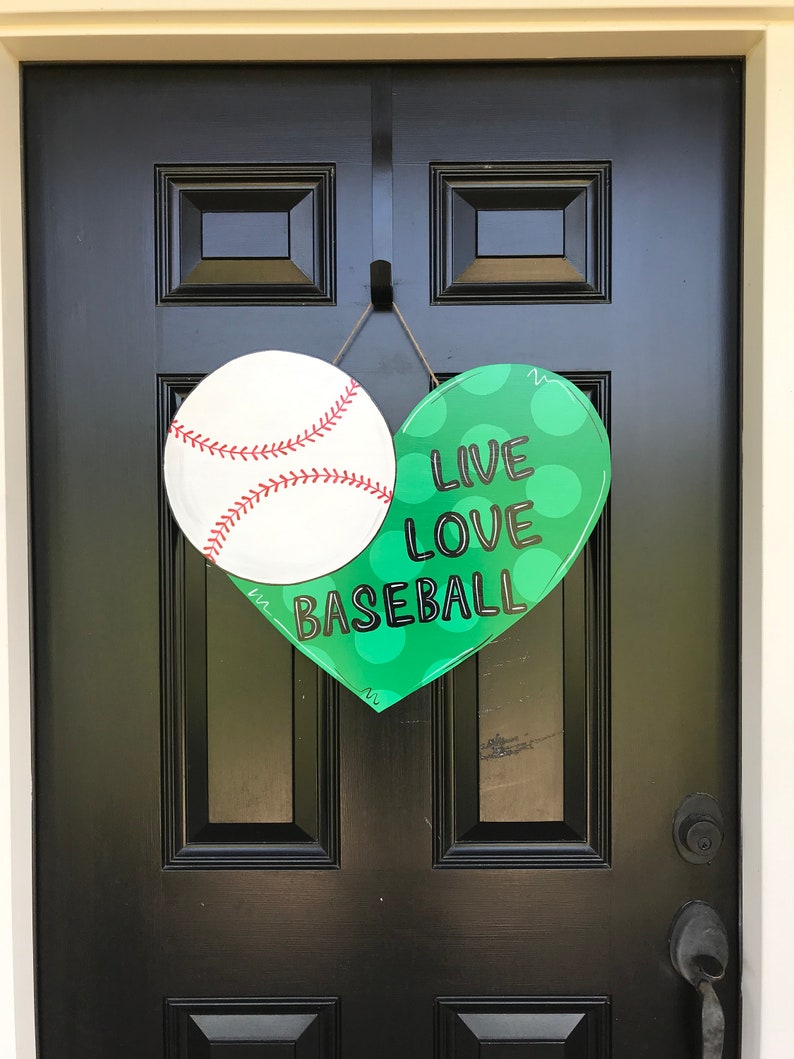 BASEBALL DOOR HANGER Baseball Decor Softball Door Hanger Etsy