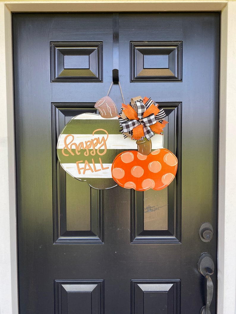 Pumpkin Wood Cut Out Fall Door Hanger Fall Decor PUMPKIN Door Hanger Farmhouse Decor Thanksgiving Door Hanger Halloween Door Hanger