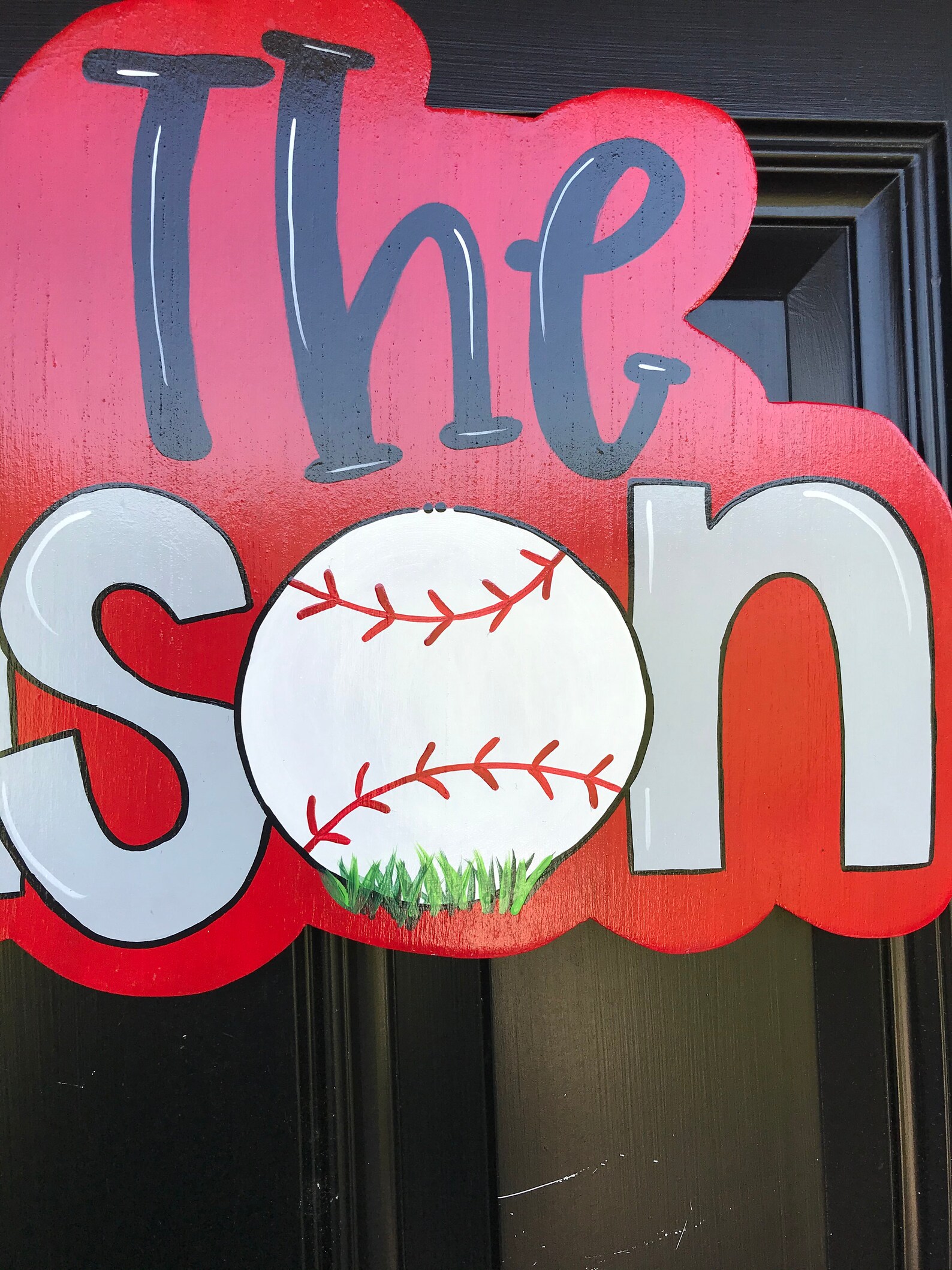 BASEBALL DOOR HANGER Baseball Decor Softball Door Hanger Etsy