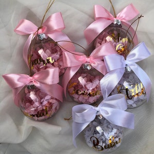 3 Pinke Weihnachtsverzierung für Mädchen - Pretty in Pink Christbaumkugel - Pretty in Pink Weihnachtsverzierung, Pink Christbaumkugel, Shabby Chic Geschenk