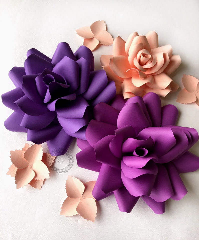 Paper Rose Template And Tutorial SVGPDF DFX Template Paper Etsy