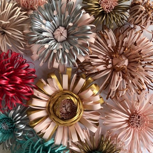 Tutorial de centro de flores de papel / Tutorial de flores de papel / Tutorial de flores / Centros de flores de papel / plantilla de flores de papel, SVG,PDF, DFX