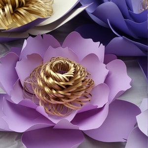 Paper Flower Center SVG Cut files - Loppy & Fringed  Paper Flower Center Pattern, DIY Paper Flower.