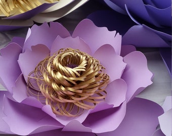 Paper Flower Center SVG Cut files - Loppy & Fringed  Paper Flower Center Pattern, DIY Paper Flower.