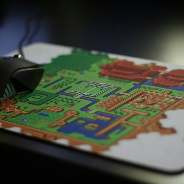 Zelda: Link to the Past Hyrule Map Gaming Mouse Mat/Pad (Large) 10" x 15"