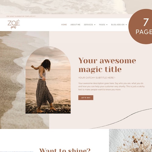 Coaching Website Template Theme Wordpress Template Feminine Etsy