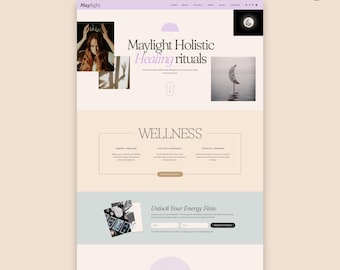 Mayflow - Wellness WordPress Template Elementor. Pastel Design, Minimal & Feminine. For Wellness and Coaching Website. Elementor Pro