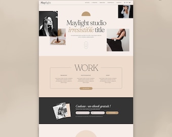 Maylight, One Page Website Template Elementor - Aesthetic WordPress Theme - Minimal, Modern and Feminine Website for Coaches & Freelancers