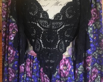 Rare Olga Peignoir Set: Evening Garden Robe & Nightgown, Size Small