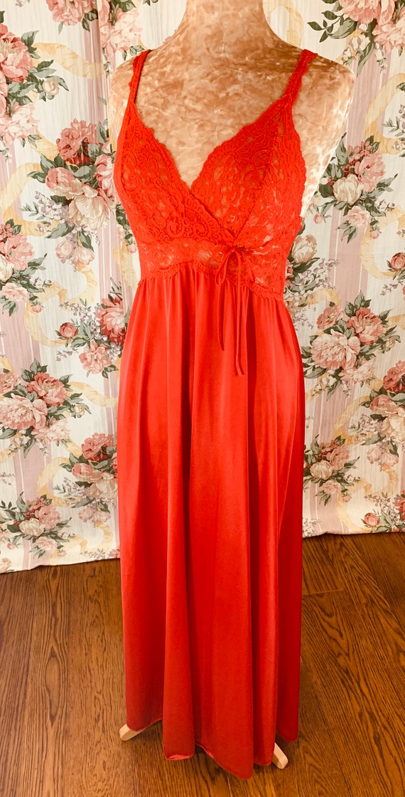 New~Candy Cane Red Olga Nightgown - image 2