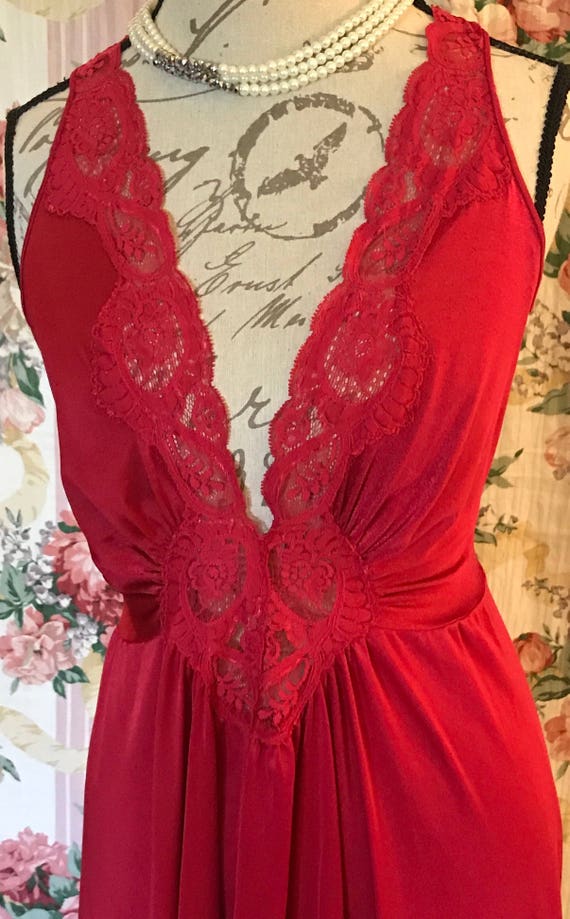 Rare Rose Red Olga Nightgown - image 1