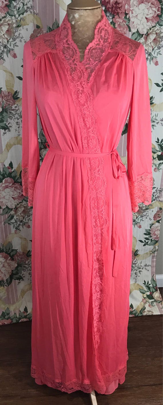 Sale~Rare Coral Olga Peignoir Set - image 4