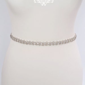 Thin rhinestone belt, wedding dress belt, diamante belt, thin wedding belt, bridal belt, wedding belt, skinny belt, all around belt, RILEY