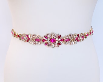 Ceinture de mariée fuchsia rose fuchsia VERONICA