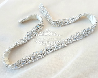 Ceinture de mariée, ceinture scintillante, ceinture de mariée en perles, pari en strass, ceinture de mariage, écharpe de mariée, ceinture de perles, ceinture tout autour, ceinture à strass, JULES