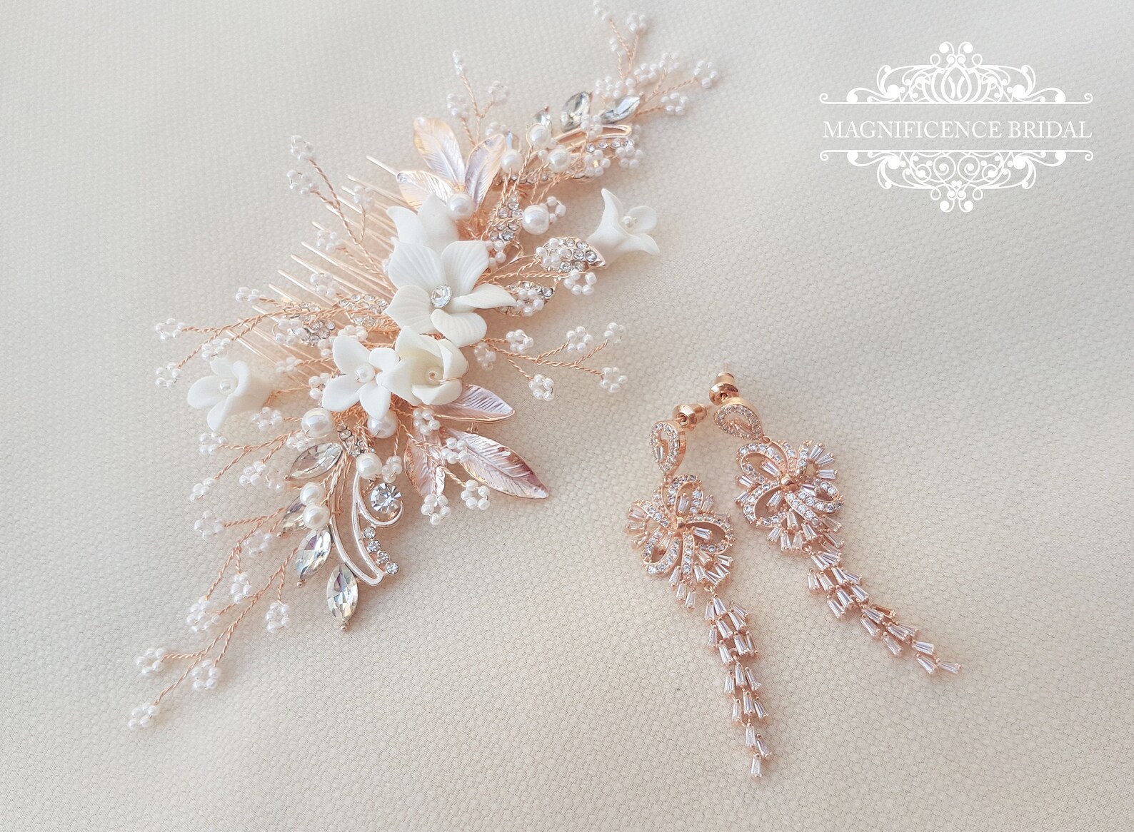 Braut Haarkamm Rosegold