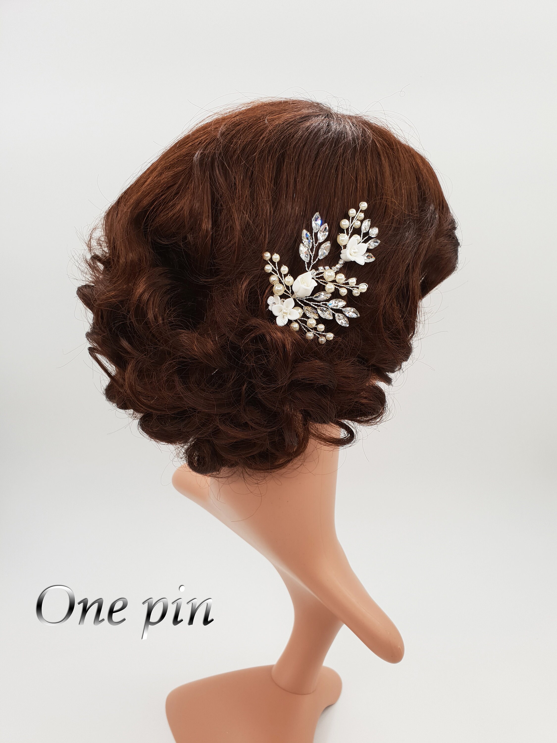 Pearl hair pin, hair pin set, bridal hair pin, Bridal headpiece