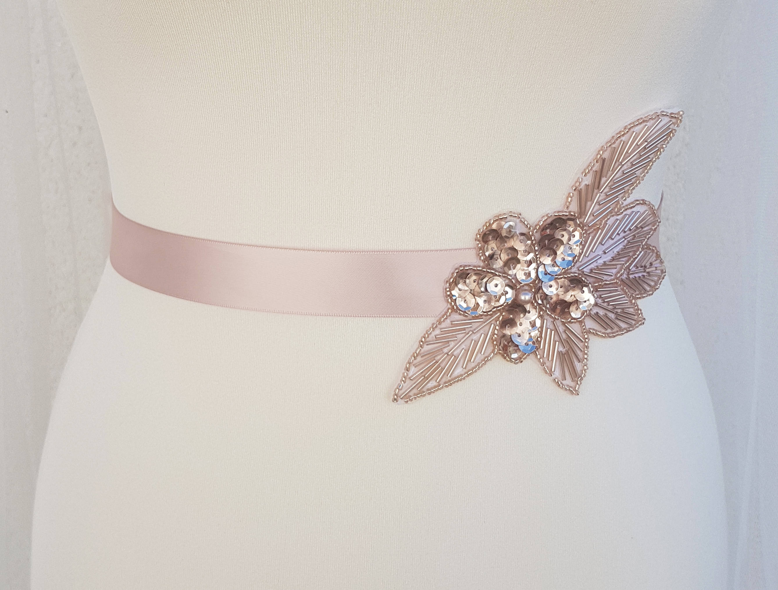 Rose gold belt, blush bridal belt, Bridesmaid belt, rose gold sash, bridal belt and sash