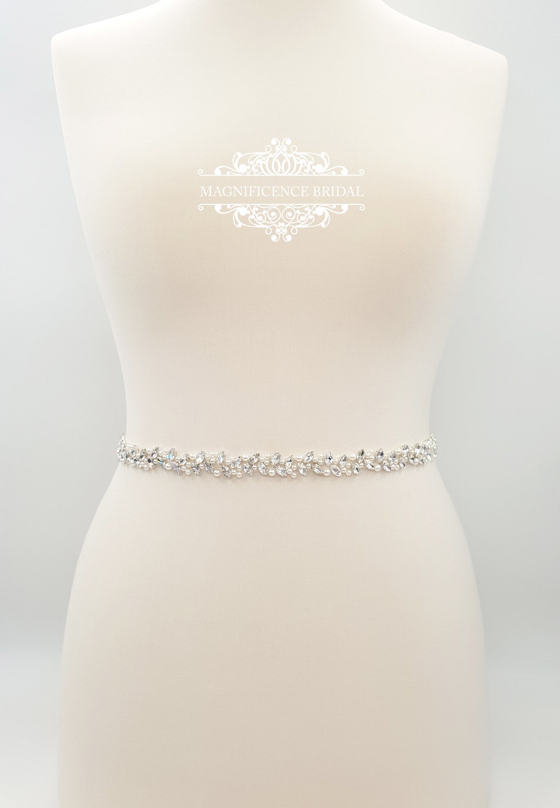 Thin wedding belt pearl wedding belt bridal belt beaded | Etsy