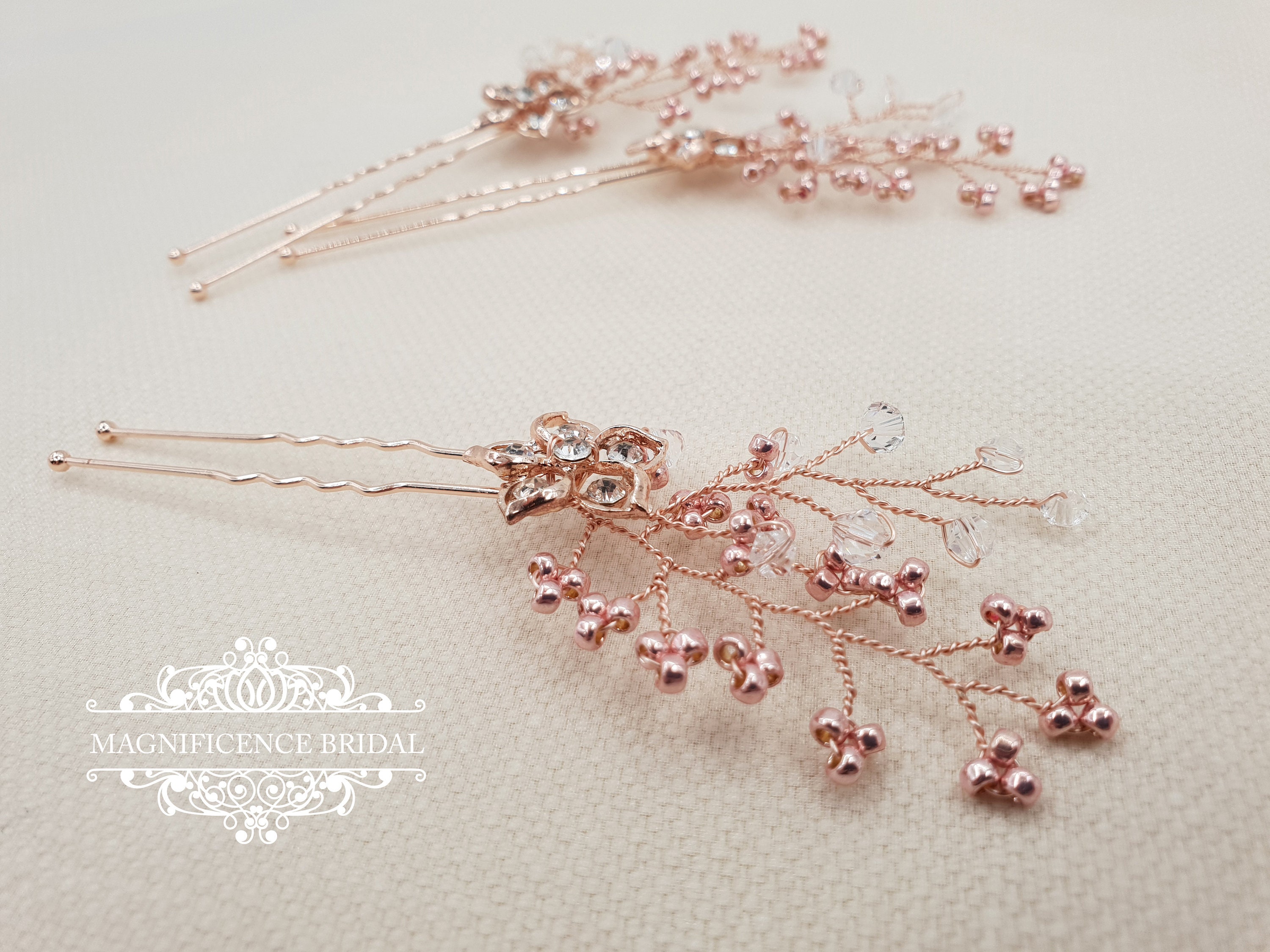 Bridal Hair Pins Wedding Hair Pins Rose Gold Pin Bridal