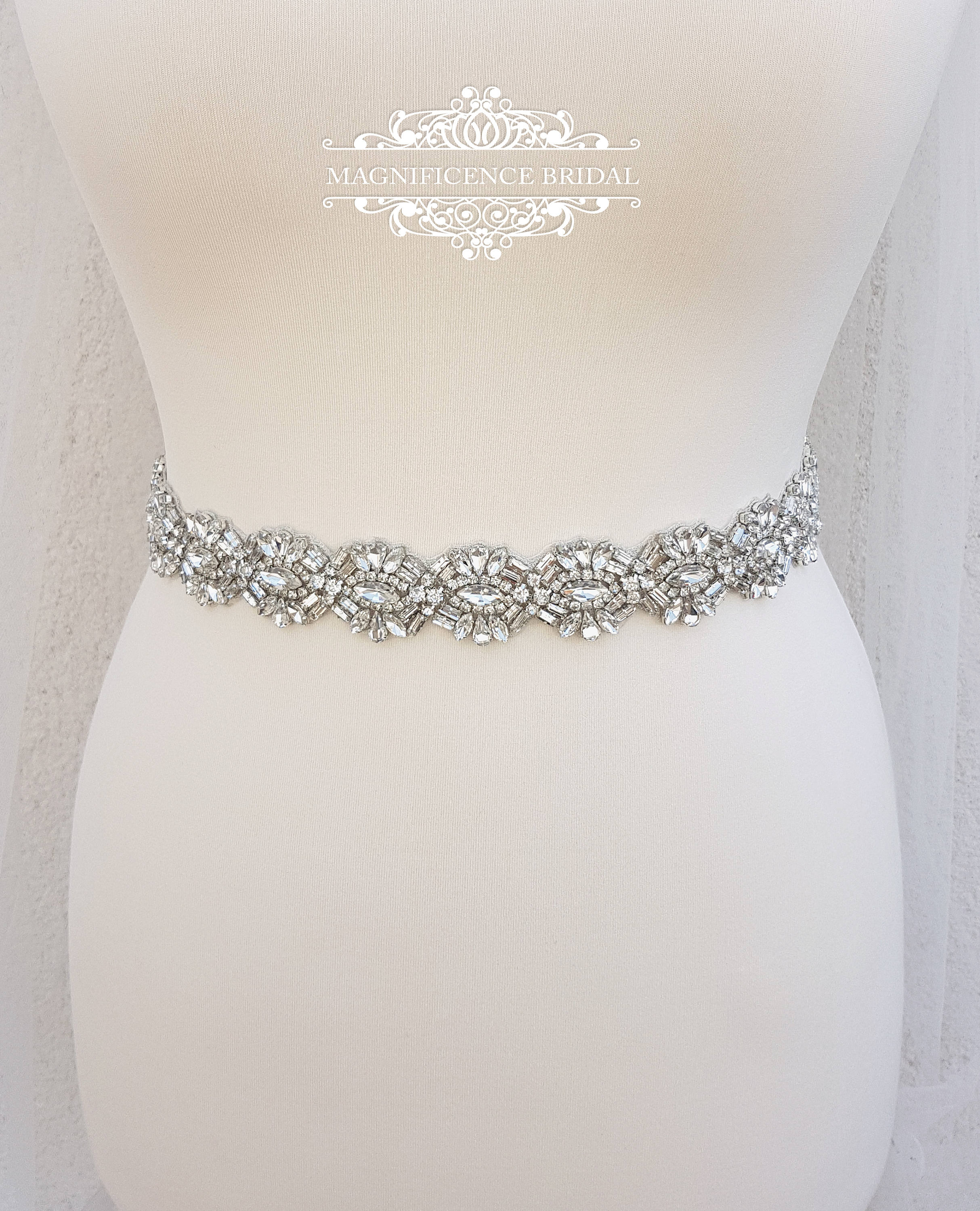 Art deco belt, Wedding belt, beaded belt, rhinestone belt, bridal belt