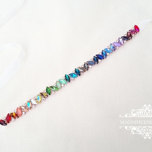 Regenboog skinny strass trots riem AOIFE afbeelding 3