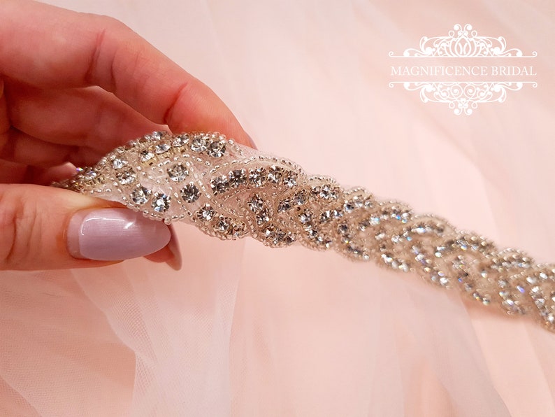 Ceinture tressée pour robe de mariée en strass BRENDA image 5