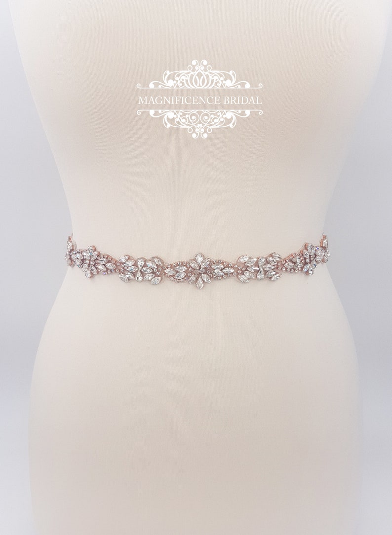 Rose Gold Belt Rose Gold Bridal Belt Wedding Dress Belt Etsy