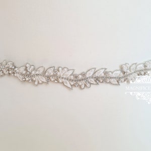 Wedding dress belt ivory bridal pearl sash LISA