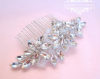 Bridal headpiece wedding hair comb crystal ALLY