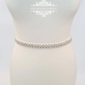 Pearl rhinestone bridal sash, wedding belt ANNIE