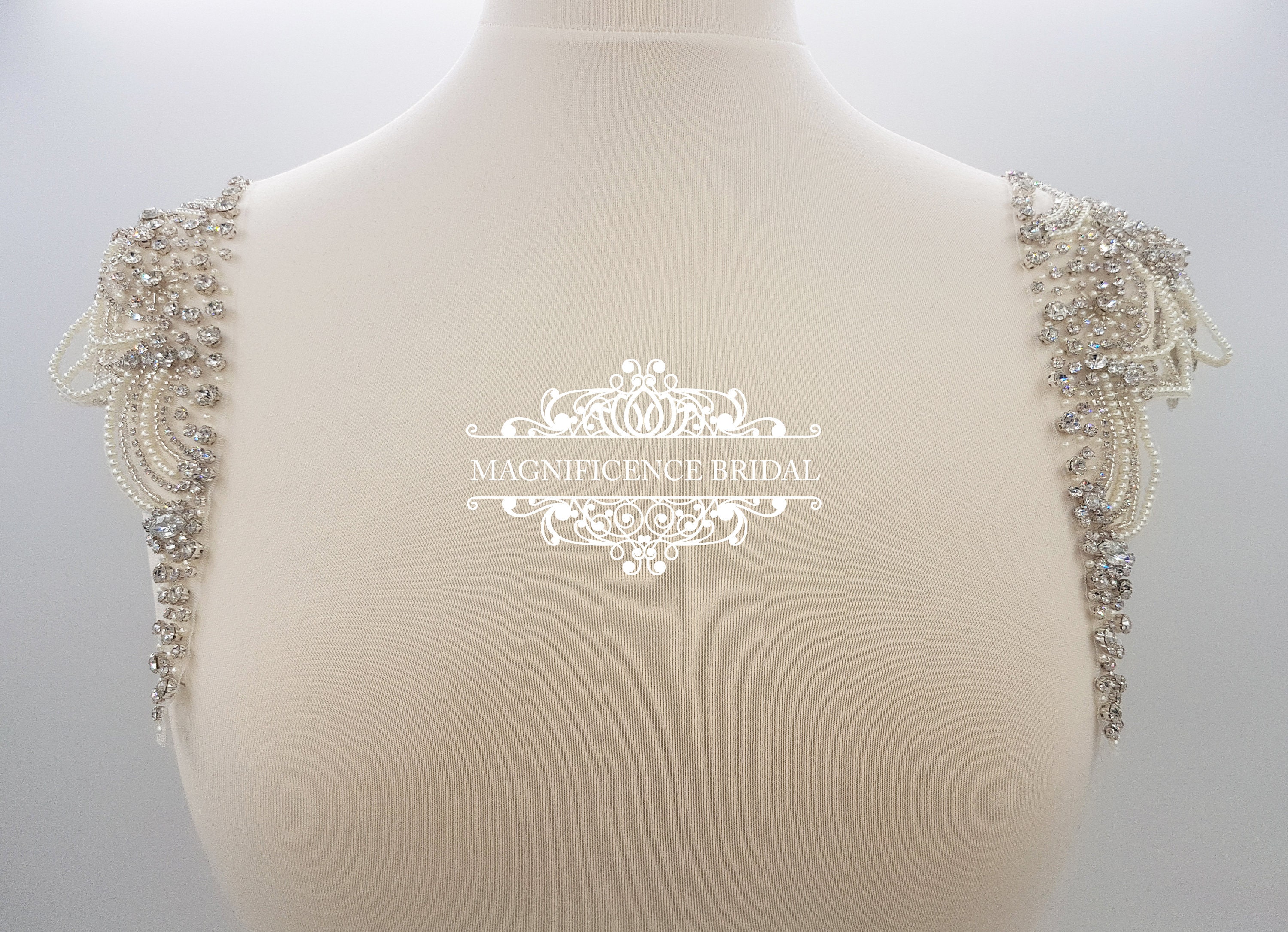 Bridal straps, shoulder straps, Bridal Epaulettes, Shoulder Applique